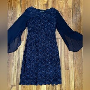 Connected Apparel Midnight Blue Long Sleeve Dress